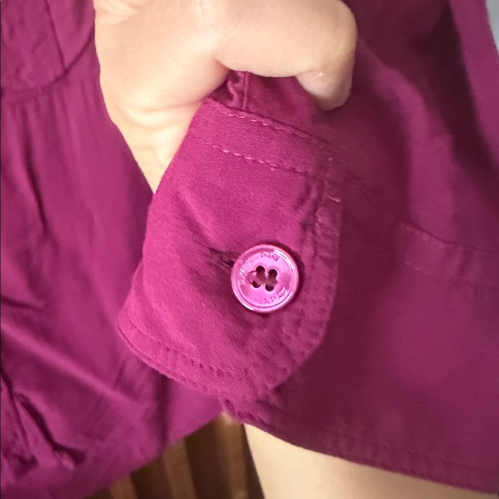 Burberry Brit Solid Voile Blouse Buttoned Front. … - image 5